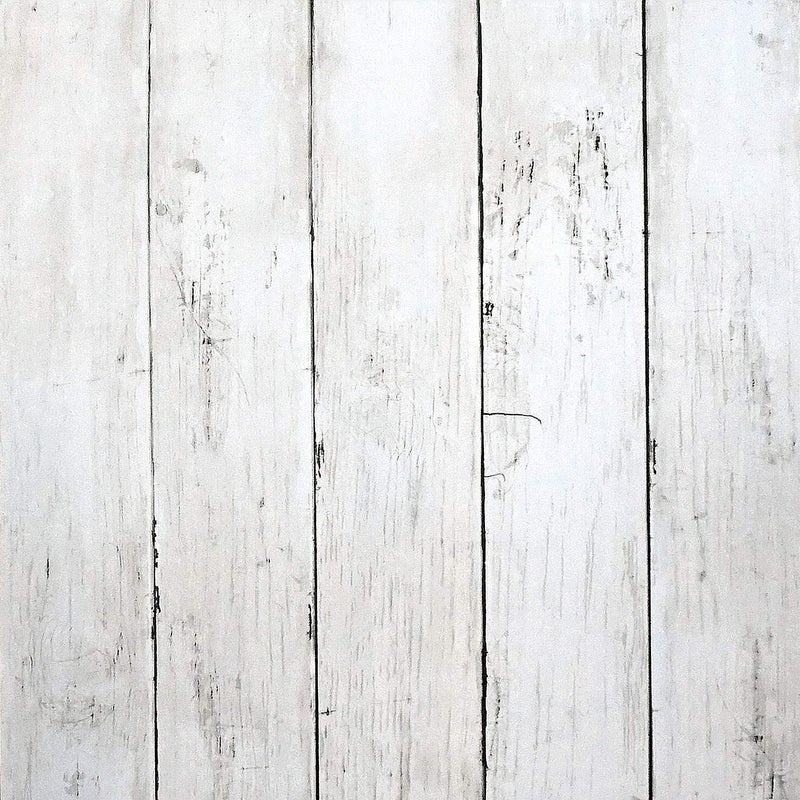 CiCiwind 39.37 ft x17.7 in White Wood Peel and Stick Wallpaper White Wall Paper Removable Vintage Wood Plank Contact Paper Self Adhesive Decorative Wall Covering Vinyl Film Roll - Image 1